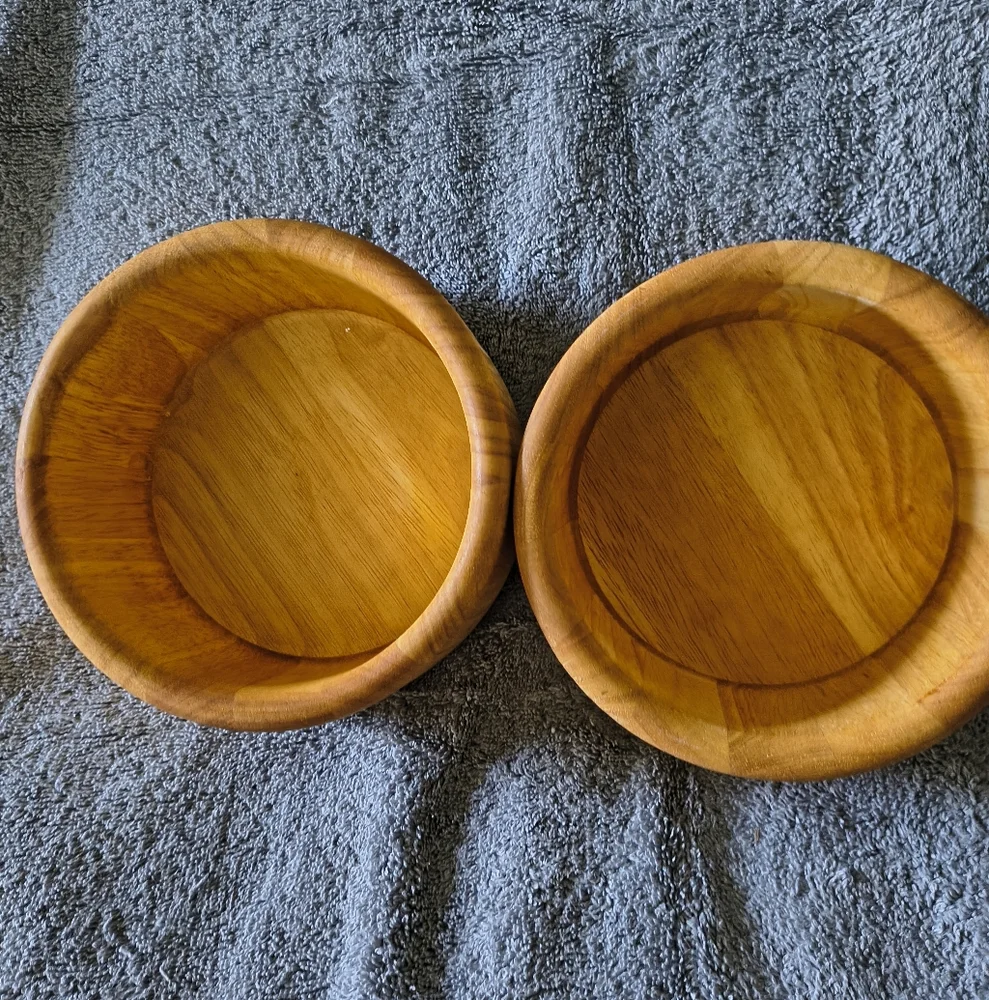 Dansk International Designs Set of 2 Wood Bowls Minimalist Salad All Occasions